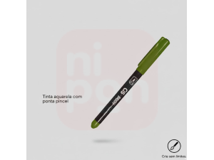 Caneta Marcador Brush Aquarelável CIS - Verde aspargo