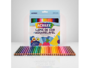 Lápis de cor aquarelável sextavado 24 cores + 1 pincel - Acrilex